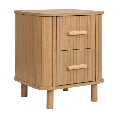 Axel 2 Drawer Fluted Bedside Oak